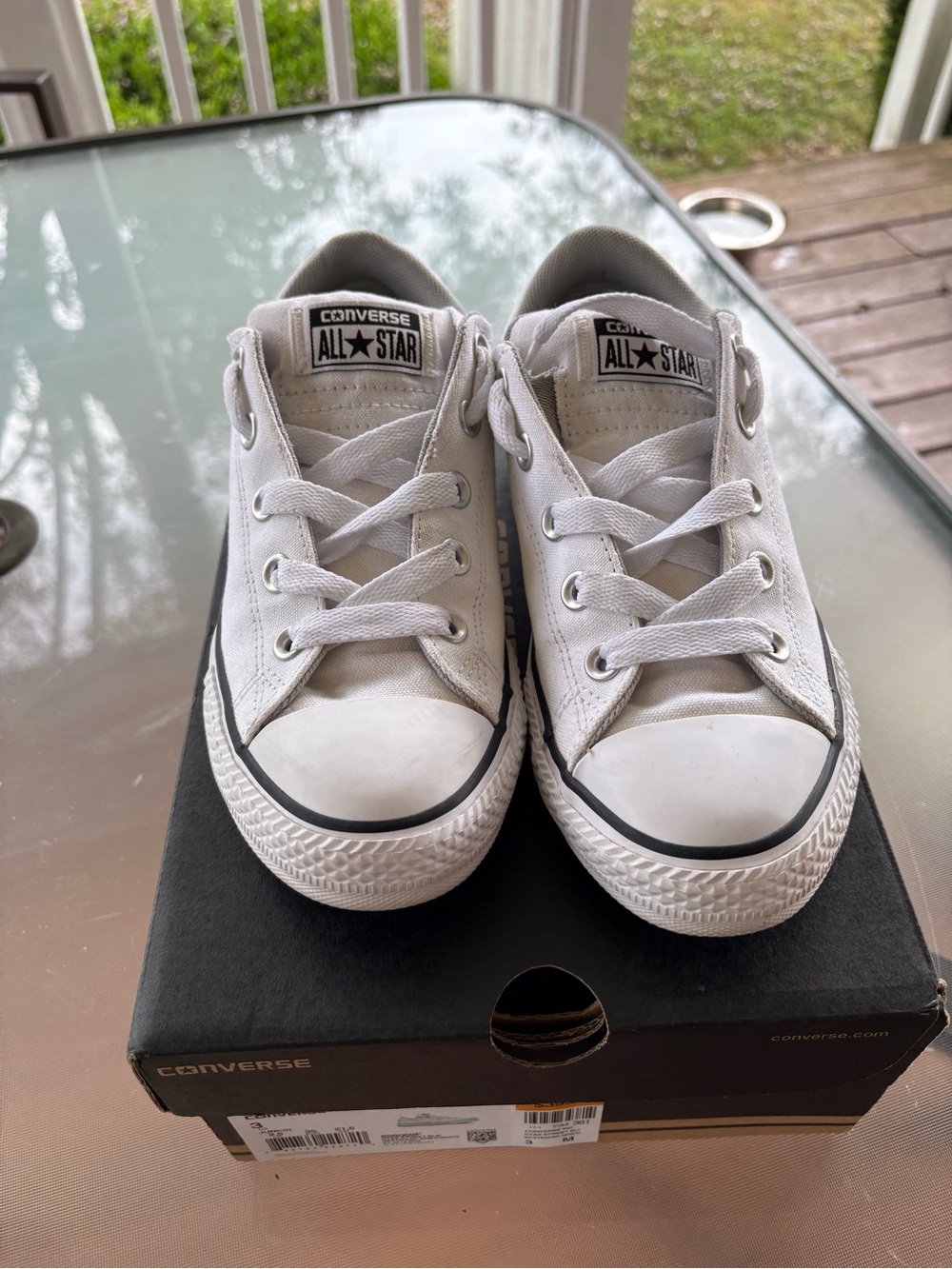 Converse Kids' White All Star Low-Top Sneakers juniors size 3